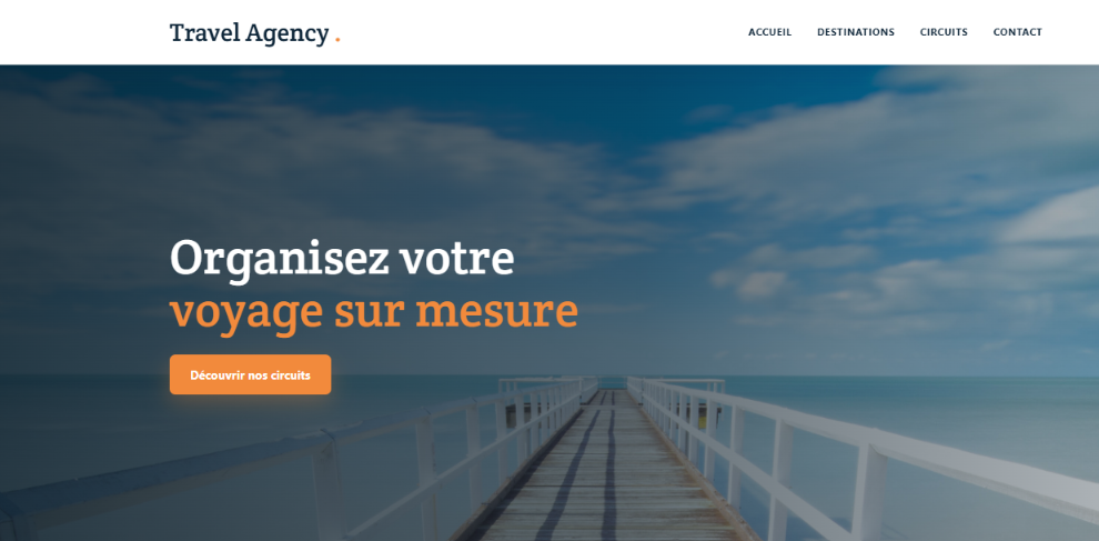 Aperçu du site Agence de voyage